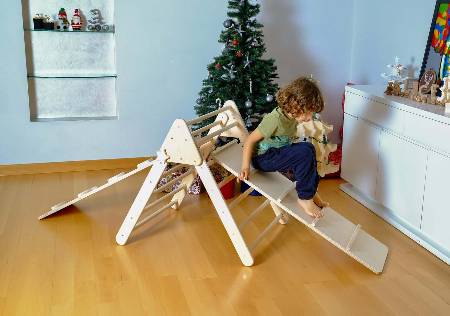 5-Piece Montessori Climbing Set – Triangle, Arch, 2 Reversible Ramps & Cotton Pillow