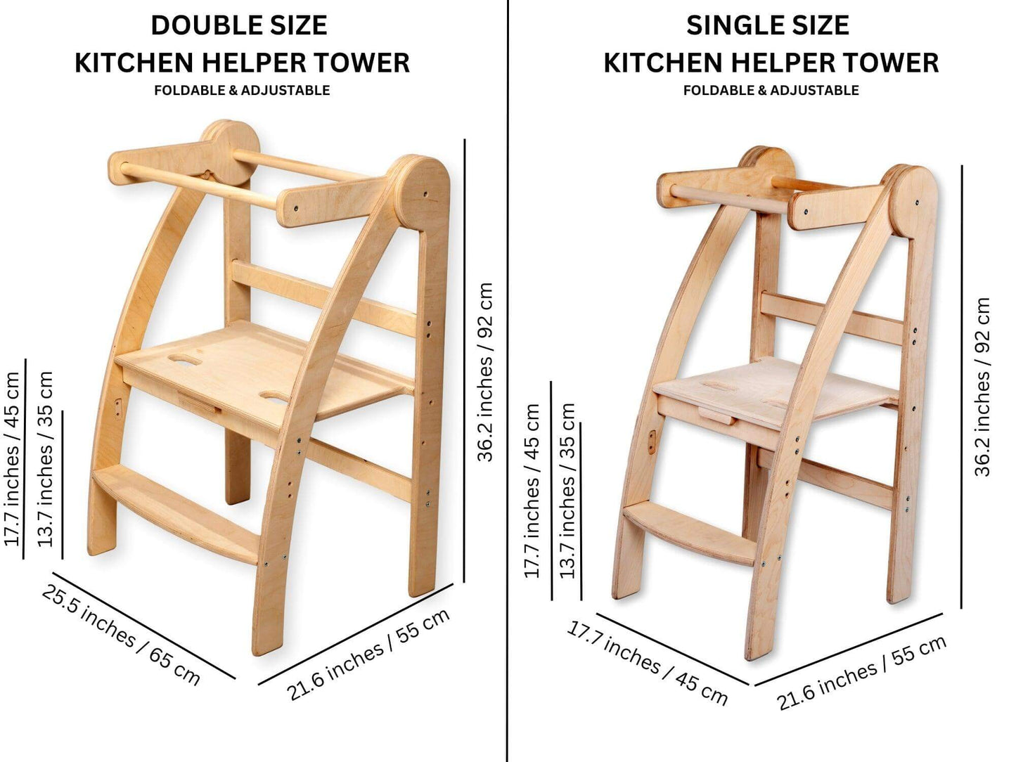 Montessori Learning Tower - Single & Double Size (Foldable)
