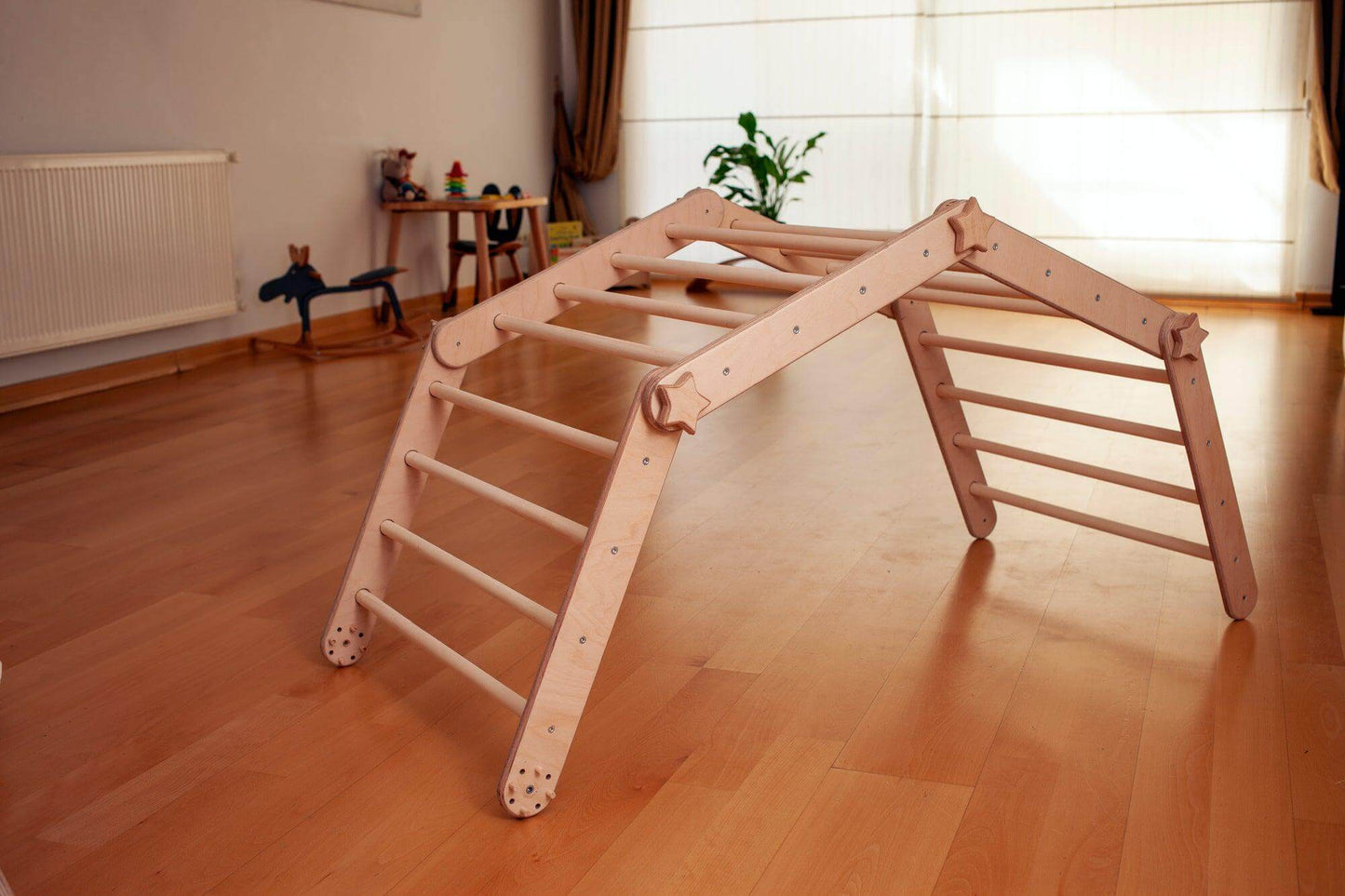 3-Piece Montessori Climbing Set – Transformable Cube, Triangle & Reversible Ramp