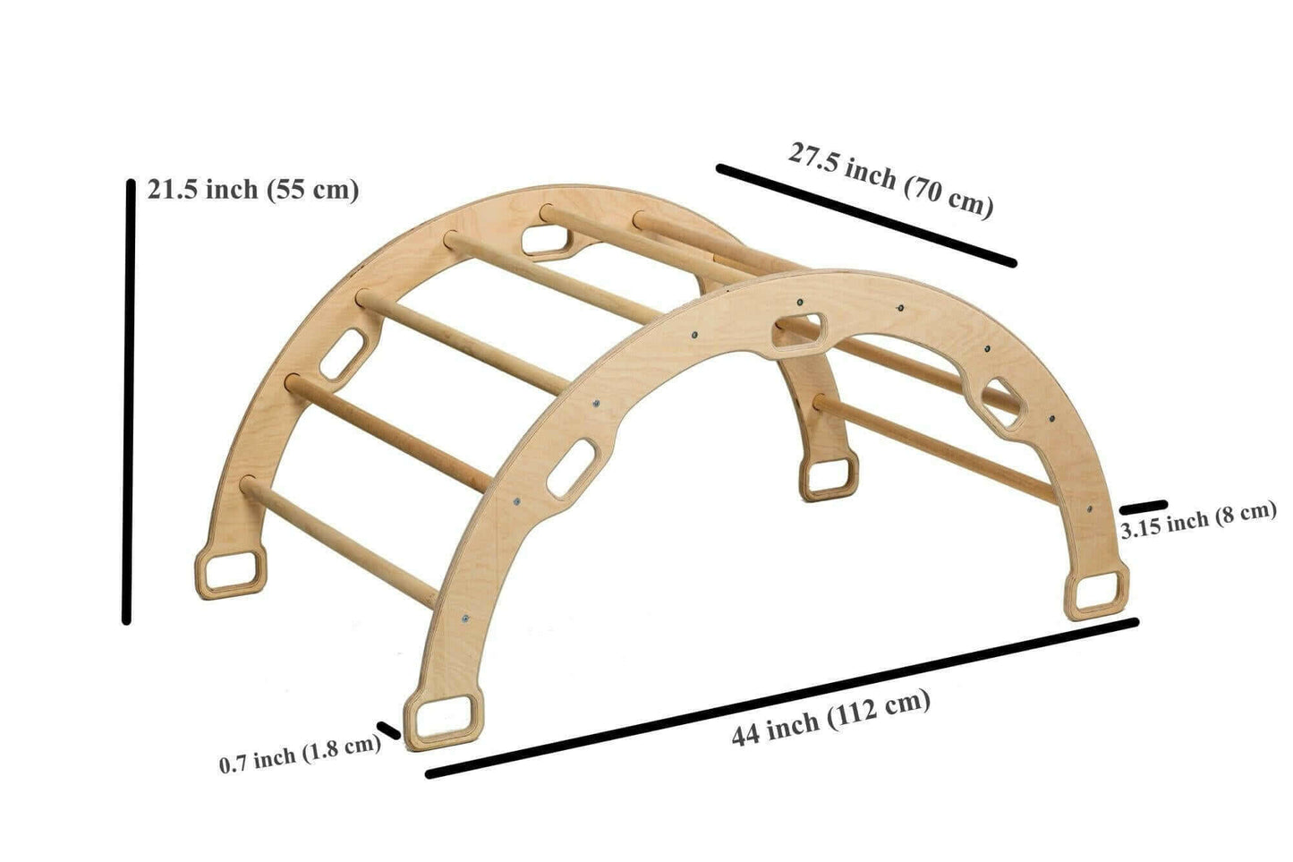 2-Piece Montessori Climbing Set - Arch and Reversible Ramp