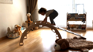 3-Piece Montessori Climbing Set - Triangle, Arch & Reversible Ramp