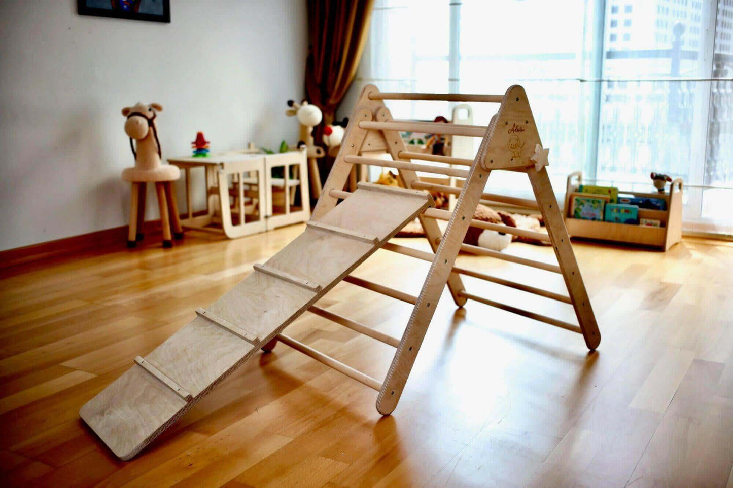 3-Piece Montessori Climbing Set - Triangle, Arch & Reversible Ramp