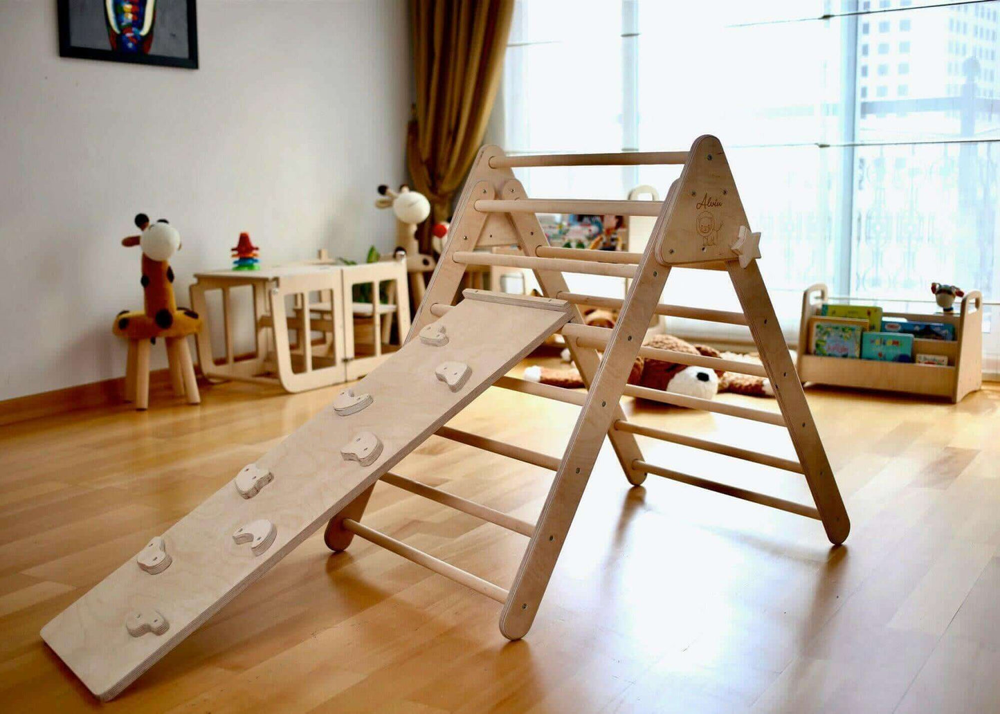 3-Piece Montessori Climbing Set - Triangle, Arch & Reversible Ramp