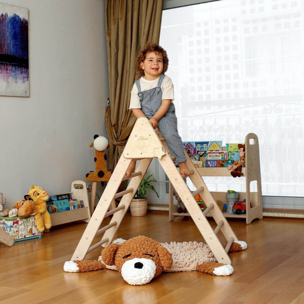 2-Piece Montessori Climber Set - Triangle (3 Sizes) & Ramp