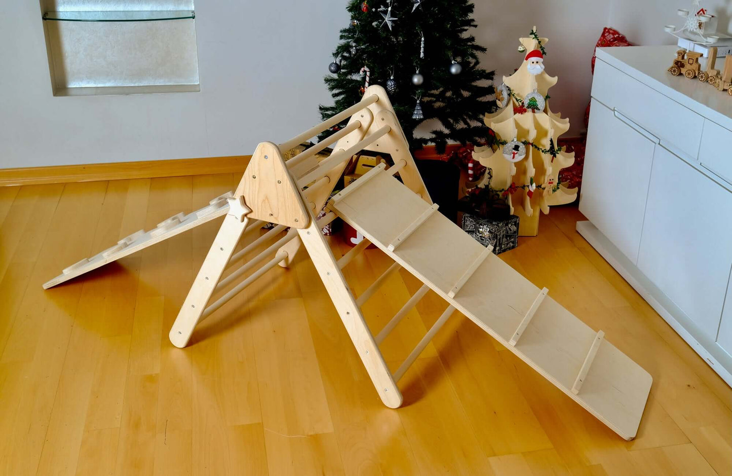 5-Piece Montessori Climbing Set – Triangle, Arch, 2 Reversible Ramps & Cotton Pillow