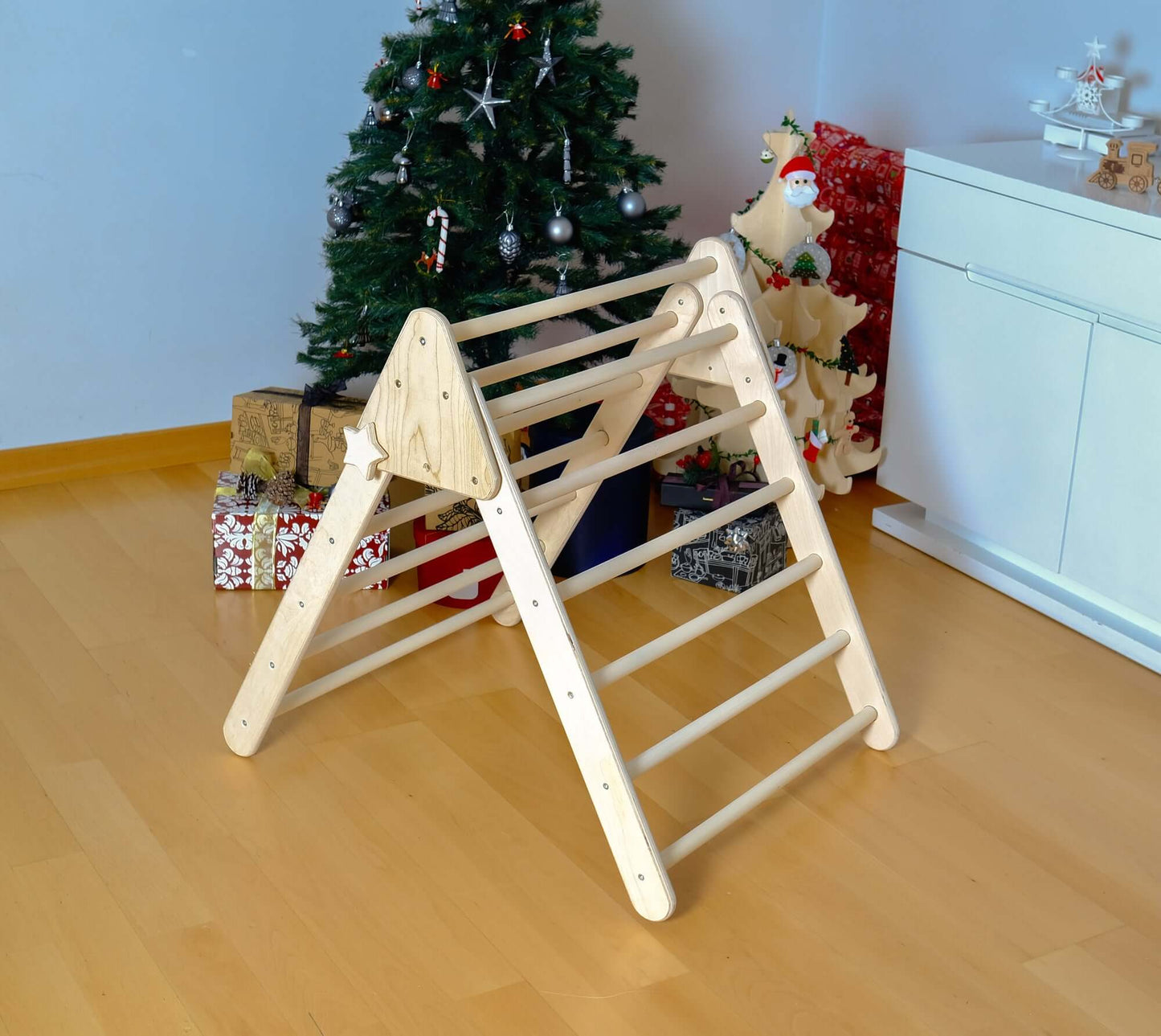 5-Piece Montessori Climbing Set – Triangle, Arch, 2 Reversible Ramps & Cotton Pillow