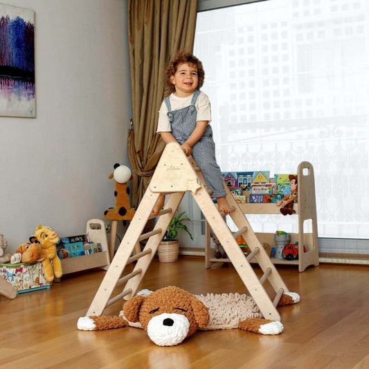 3-Piece Montessori Climbing Set - Triangle & 2 Reversible Ramps