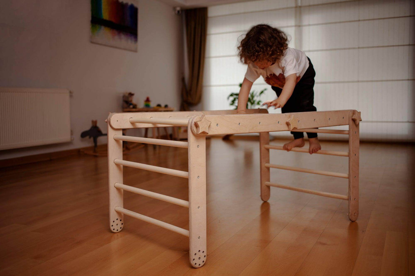 3-Piece Montessori Climbing Set – Transformable Cube, Triangle & Reversible Ramp