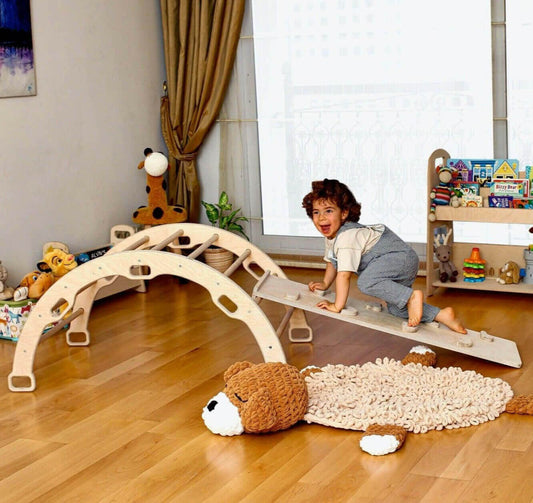 2-Piece Montessori Climbing Set - Arch and Reversible Ramp